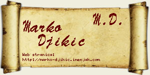 Marko Đikić vizit kartica